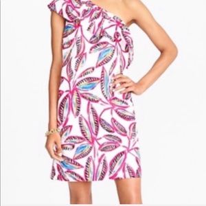 J. Crew Floral Print Ruffles One Shoulder Dress XS